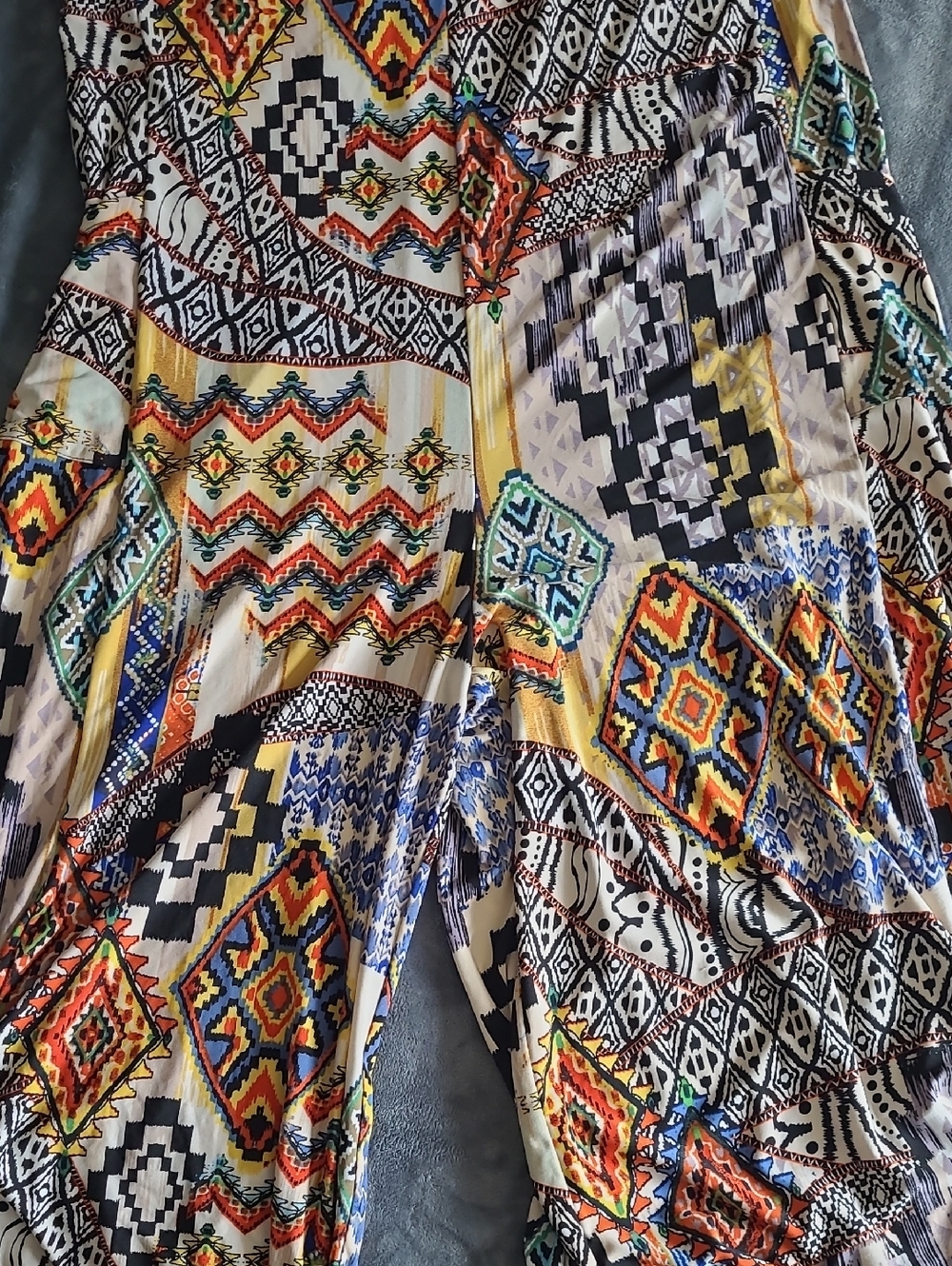 ATTITUDES Colorful Aztec Print Wide-Leg Jumpsuit